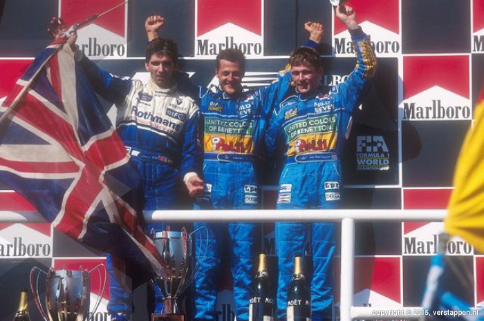 podium jos verstappen 1994 hongarije formule 1 gp